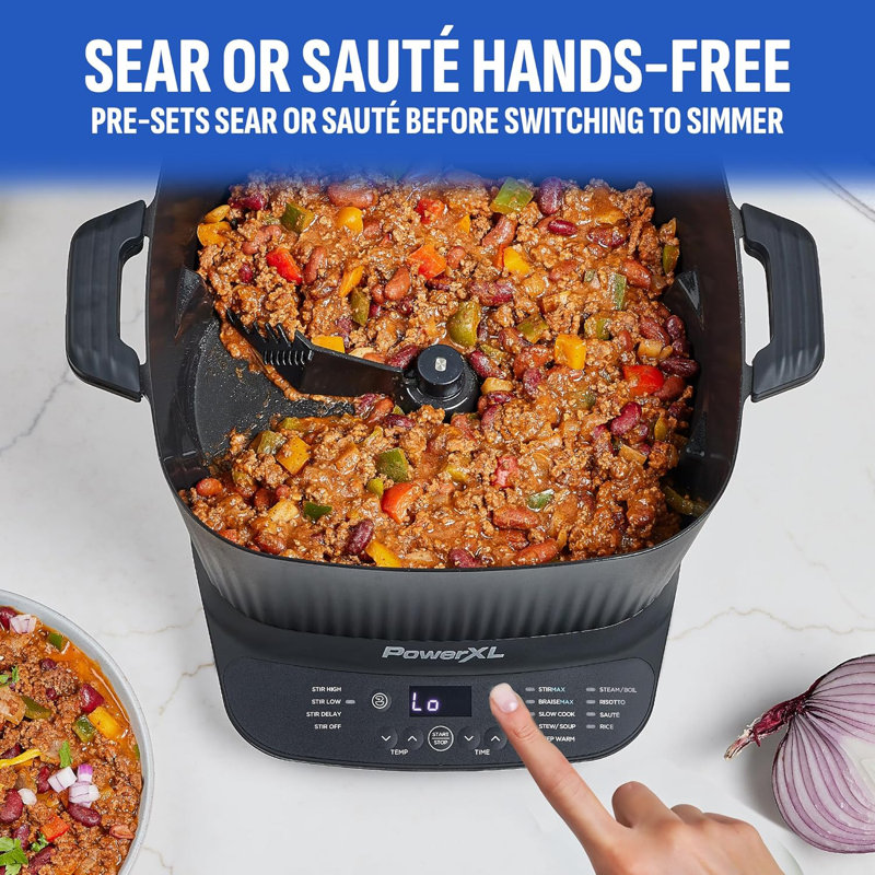 PowerXL STIRMAX PLUS 7.5 Qt Digital Multi-Cooker, Automatic